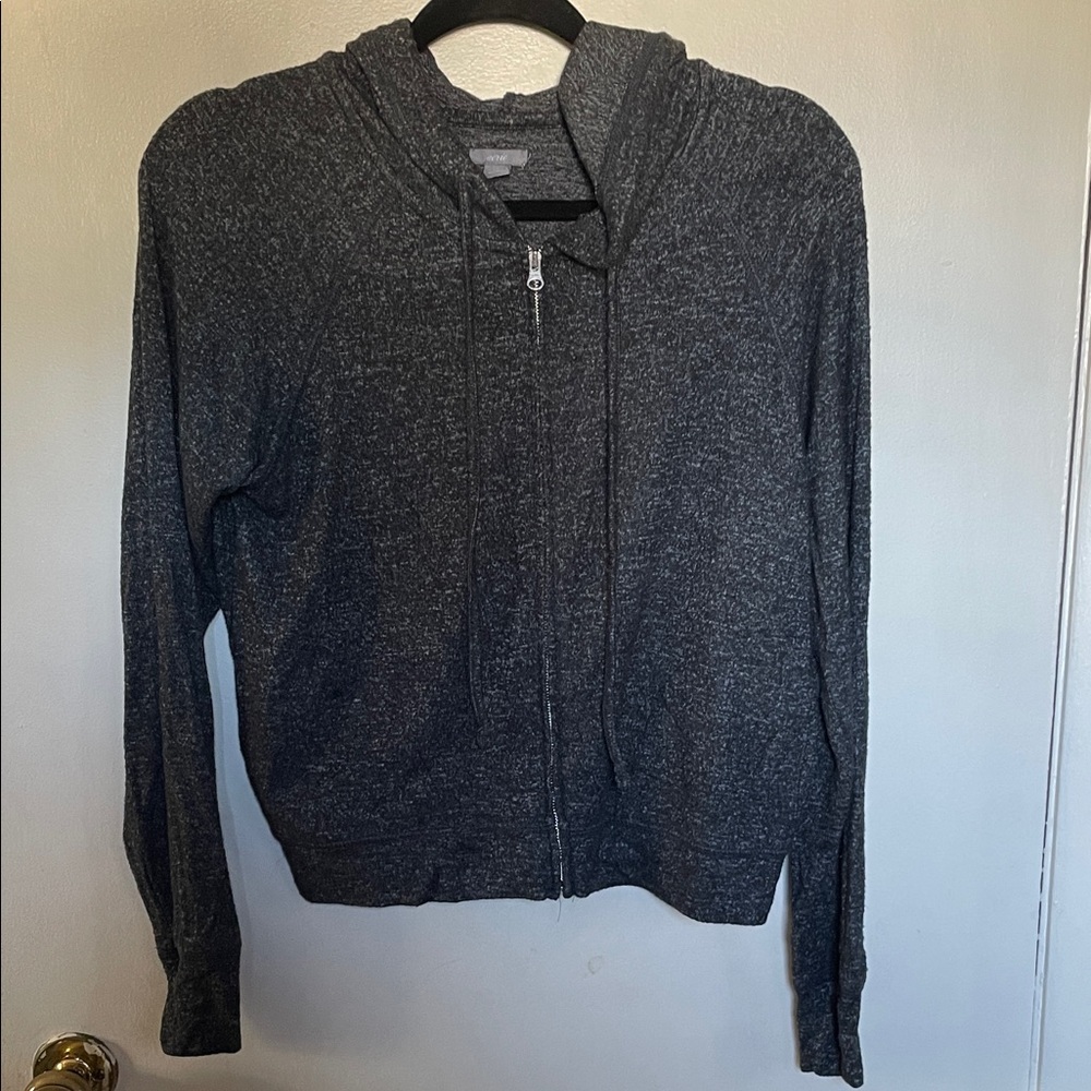 Aerie Charcoal Zip-Up Sweater medium